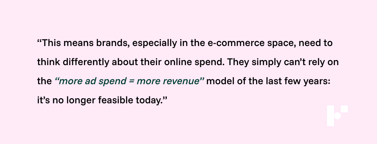 More ad spend = more revenue doesn't work any longer for e-commerce brands